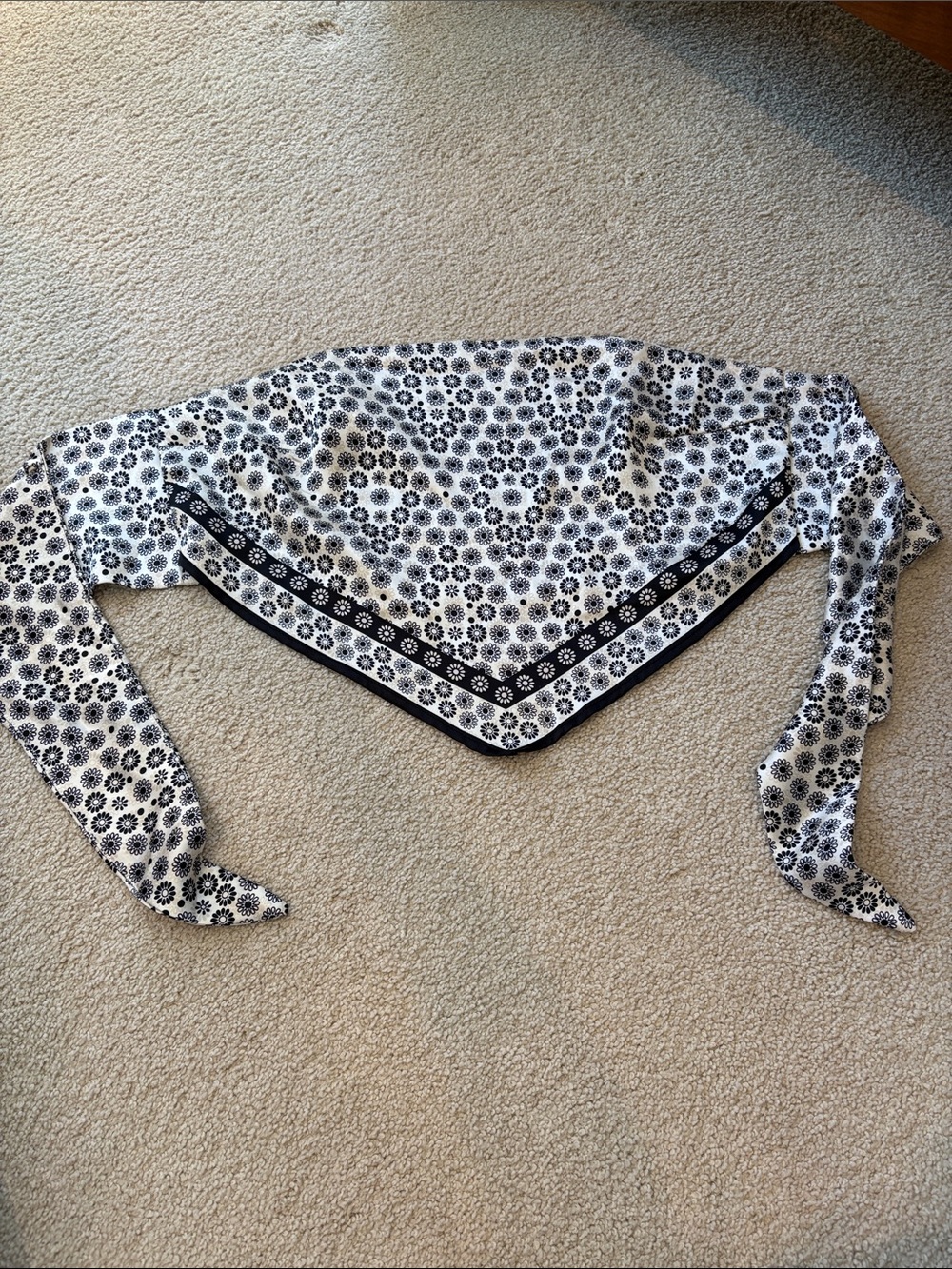 Black & White Floral Bandana/scarf Top with removable/adjustable straps